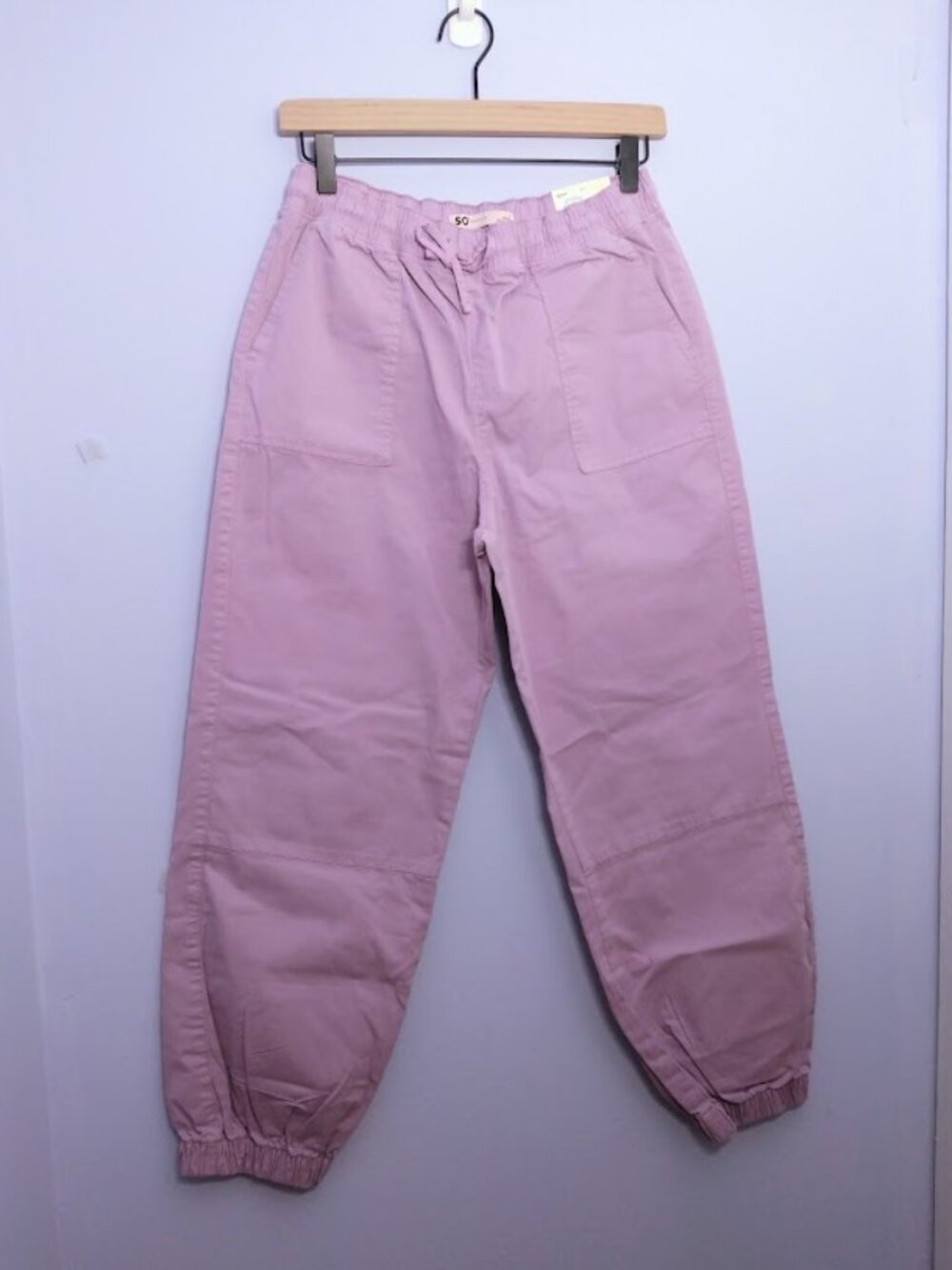SO High Rise Utility Twill Jogger Pants Lavender Purple Size Medium NEW